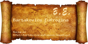 Bartakovics Eufrozina névjegykártya